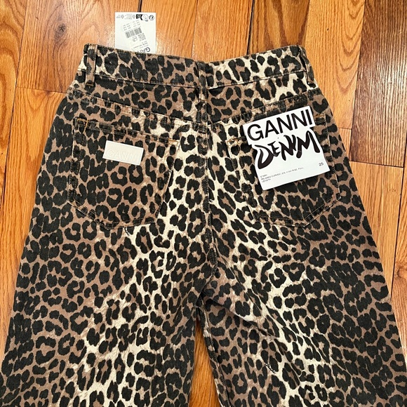 Ganni Leopard Print Pants - Brown and Black - Picture 2 of 5